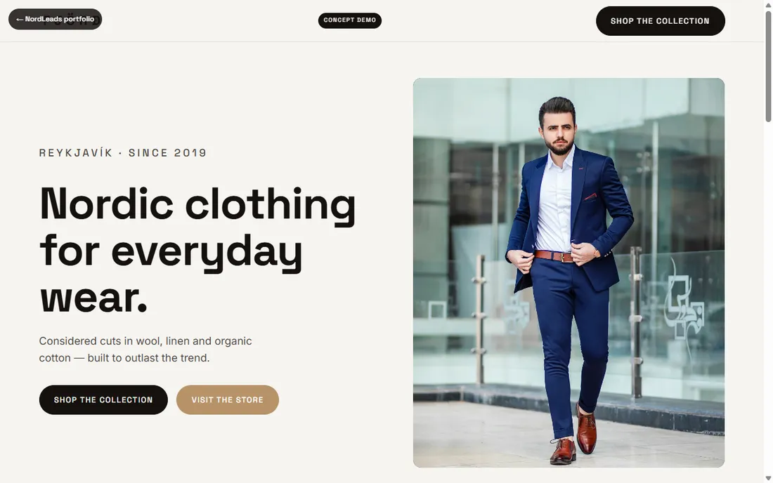 FJÖRÐ menswear concept website