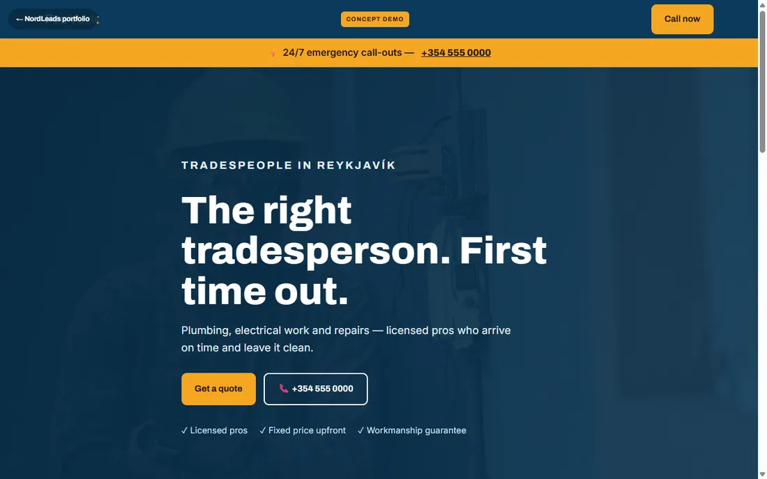 ProVerk trades concept website